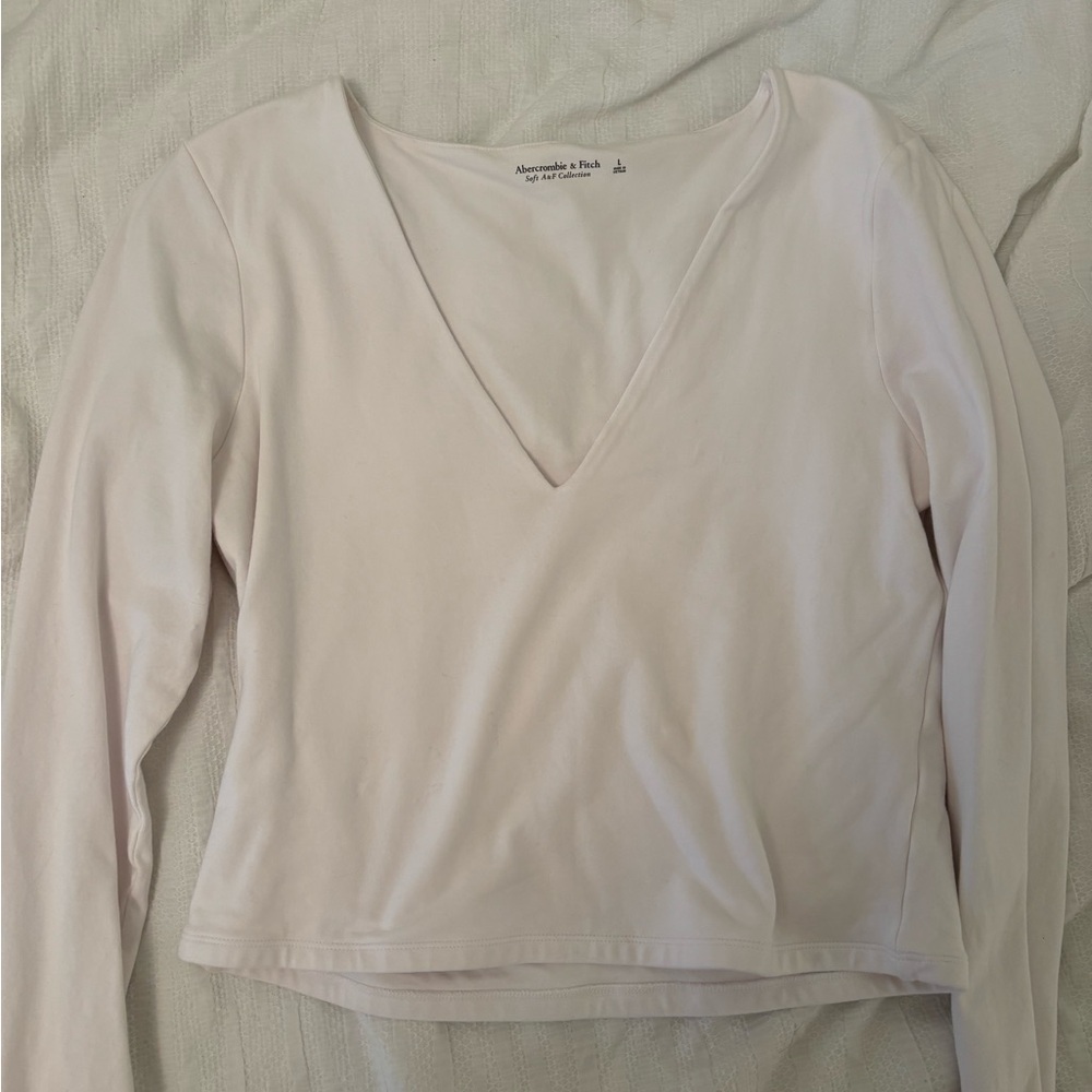 Abercrombie White V-Neck